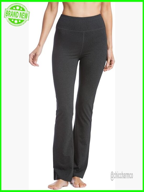 Pants - High Waisted Bootcut Yoga Pants, Ecofabric, Athletic Leggings, Comfy Fit